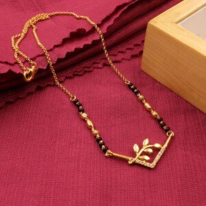 Gold Plated Designer Mangalsutra | Elegant Black Beads Necklace for Women